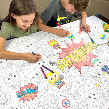 Superhero Table Size Coloring Sheet