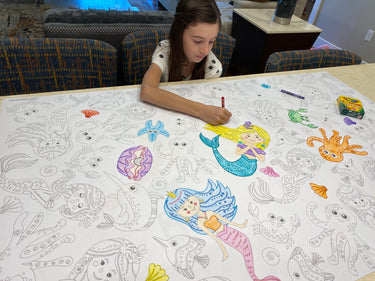 Mermaids Table Size Coloring Sheet