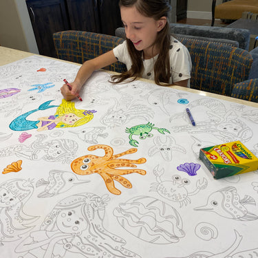 Mermaids Table Size Coloring Sheet