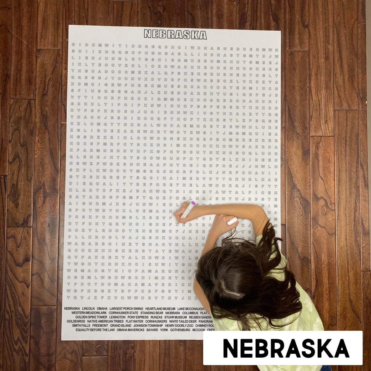 Nebraska State Giant Word Search Puzzle