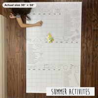 Thumbnail for Summer Activity Calendar Coloring Sheet actual size 30 x 50 inches