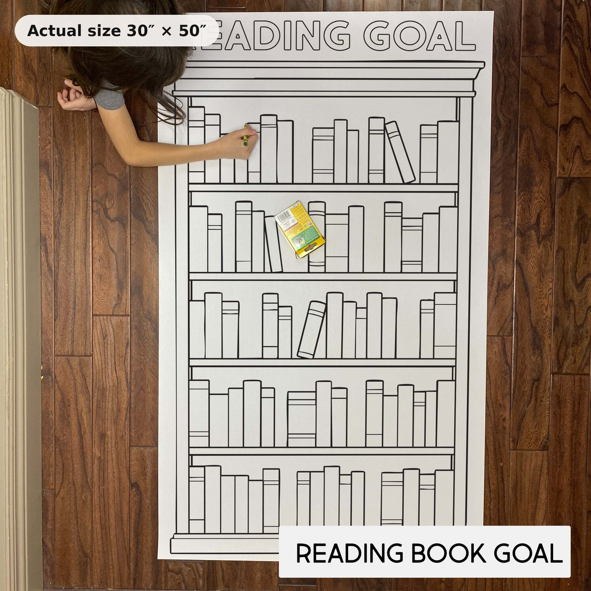 Giant Reading Goals Coloring Sheet actual size 30 x 50 inches