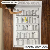 Thumbnail for Giant Reading Goals Coloring Sheet actual size 30 x 50 inches