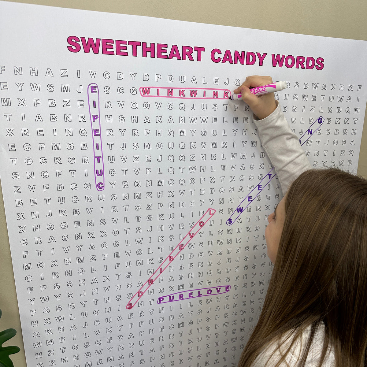 Sweetheart Candy Words Giant Word Search Puzzle