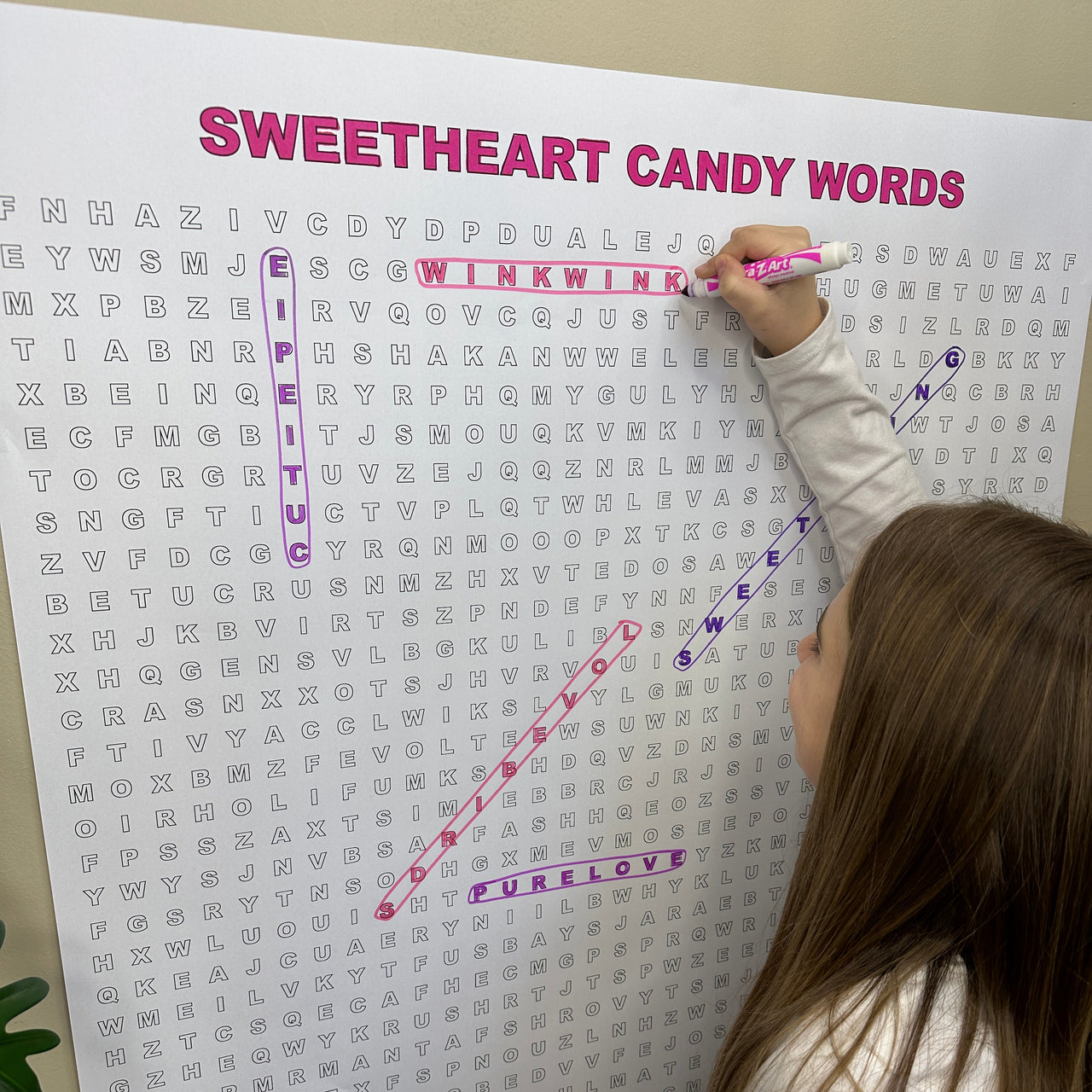 Sweetheart Candy Words Giant Word Search Puzzle