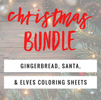 Thumbnail for CHRISTMAS BUNDLE - Gingerbread, Santa, & Elf Table Size Coloring Sheets