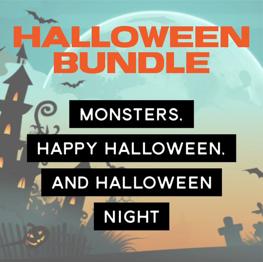 Halloween Bundle cover: Monsters, Happy Halloween and Halloween Night giant coloring sheets