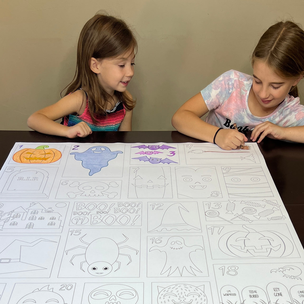 Halloween Countdown Calendar Coloring Sheet