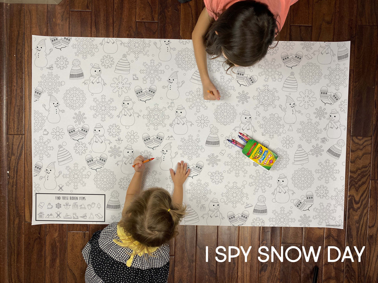 I Spy Snow Day Table Size Coloring Sheet