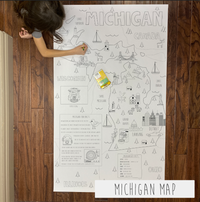 Thumbnail for Michigan giant 30x50 state coloring map