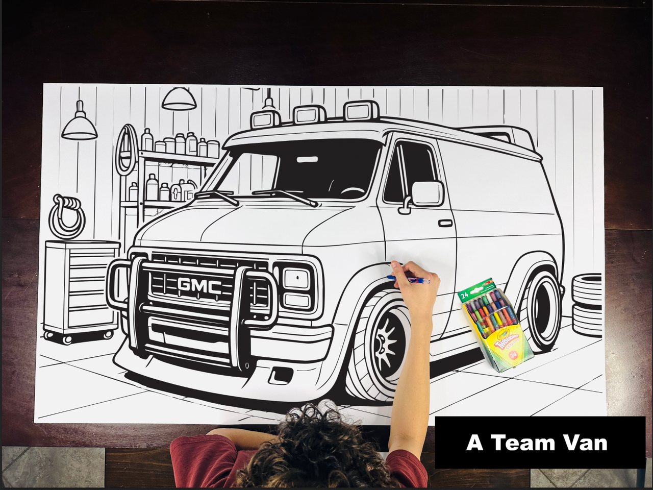 A Team Van Table Size Coloring Sheet
