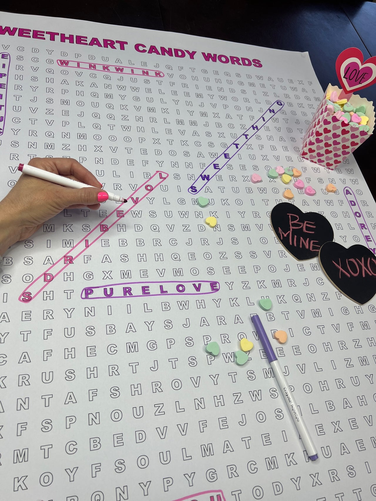 Sweetheart Candy Words Giant Word Search Puzzle