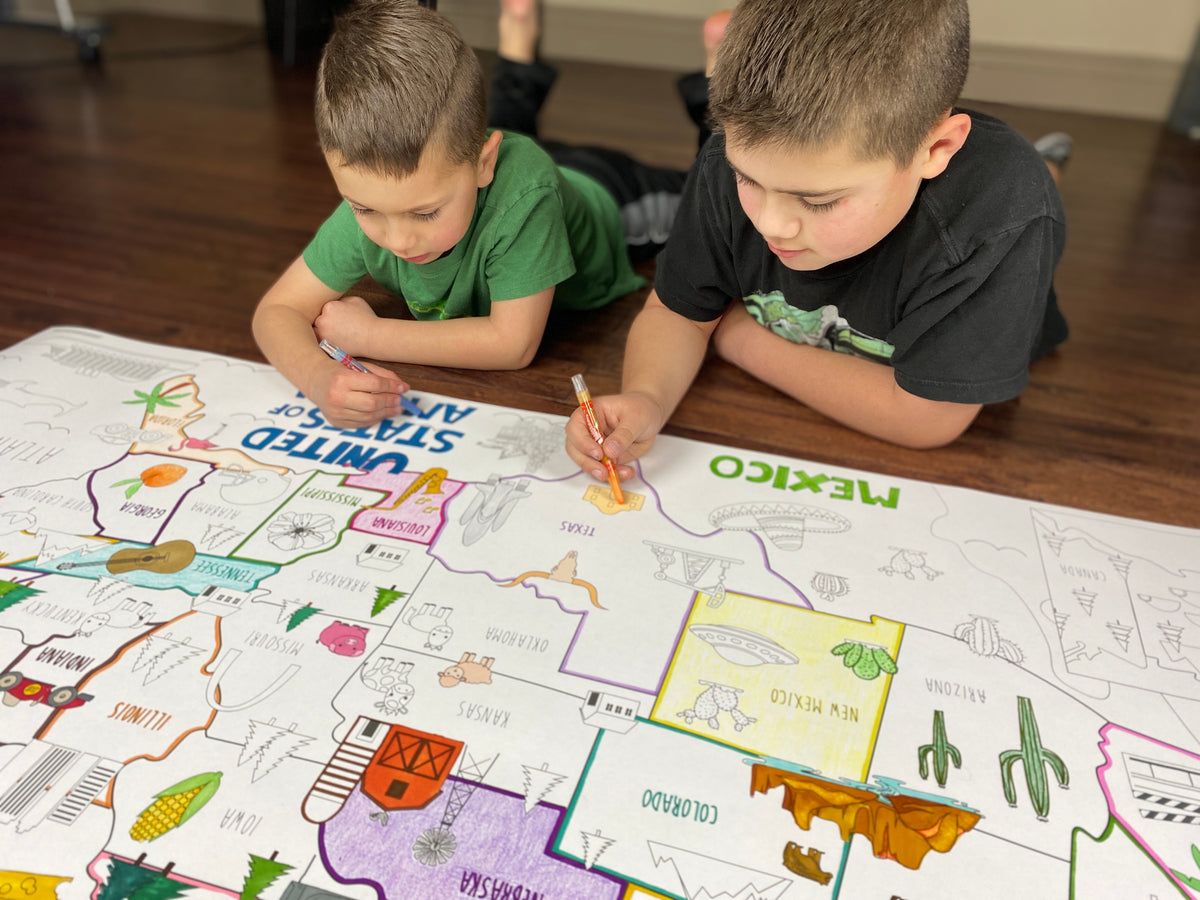 North America, USA and state giant coloring map bundle, photo 2