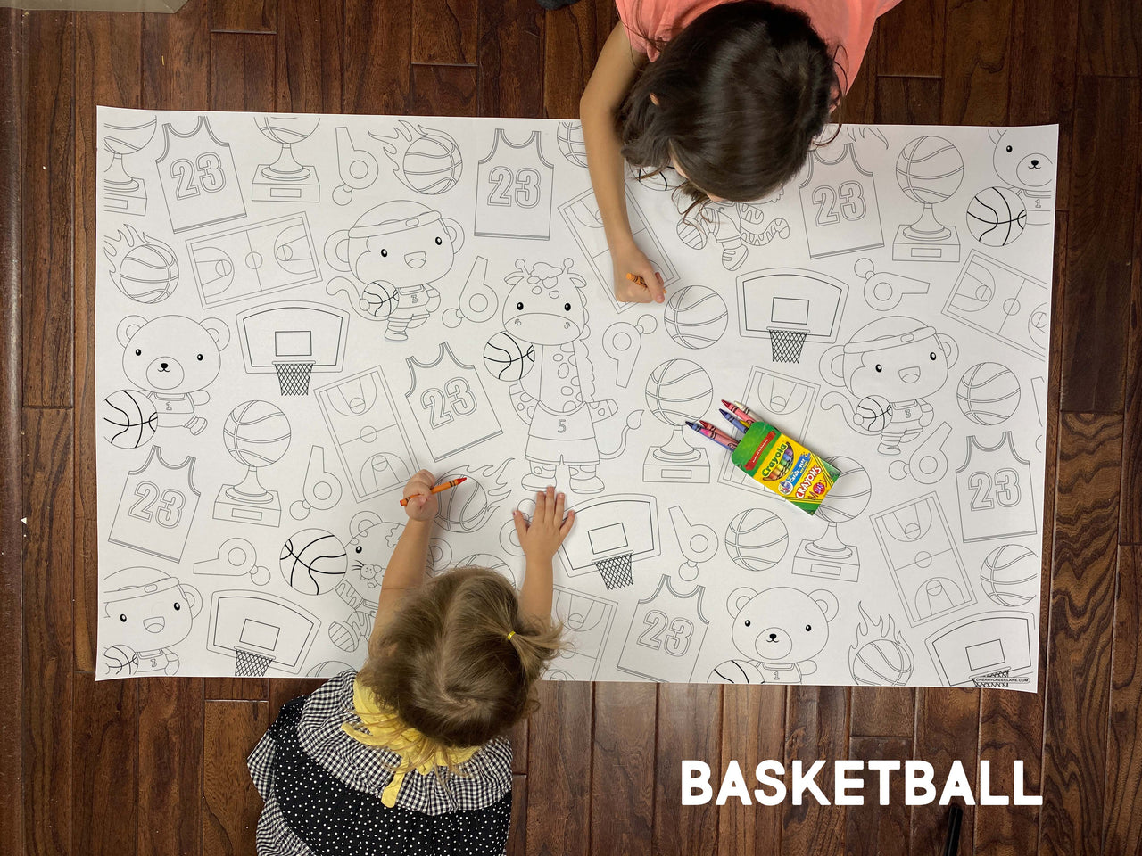 Basketball Table Size Coloring Sheet