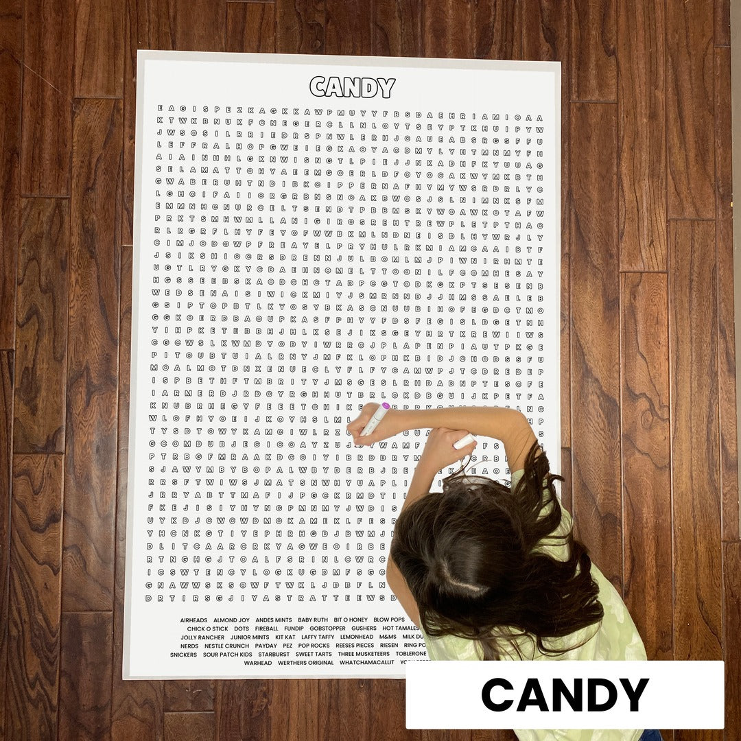 Candy giant 30x44.5 word search on floor