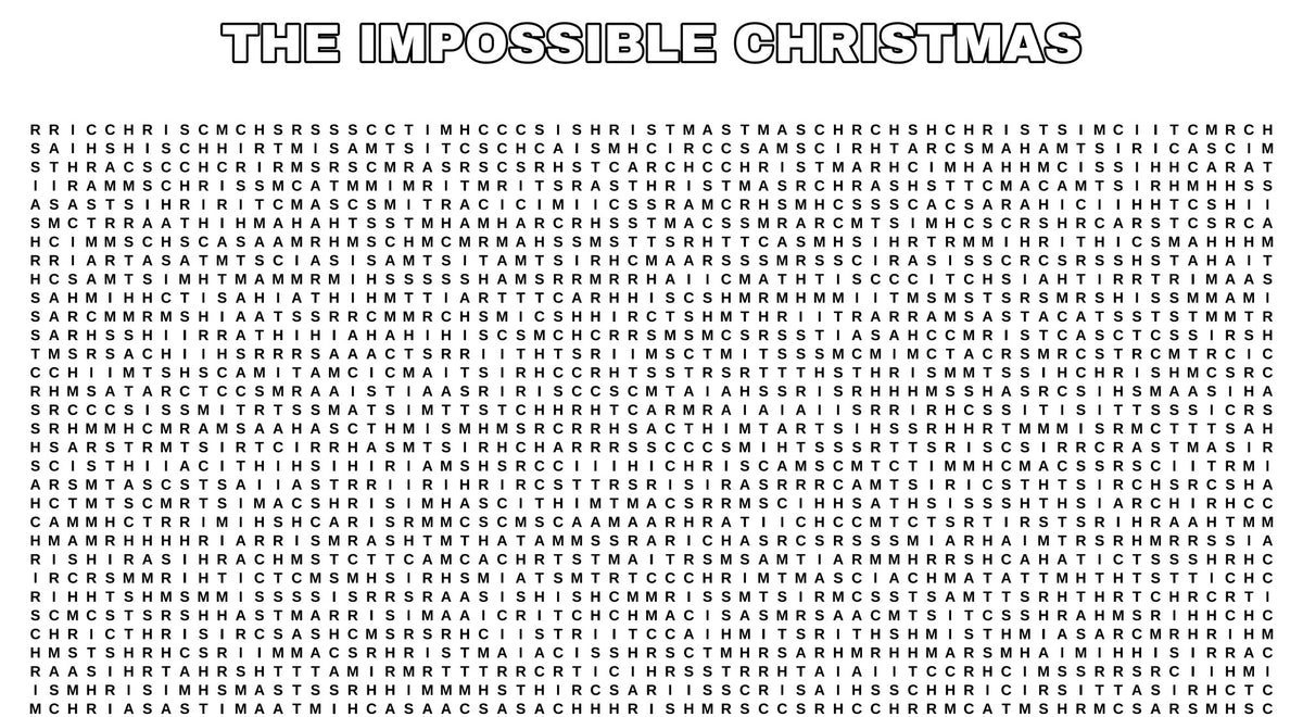 Top of The Impossible Christmas sheet with title
