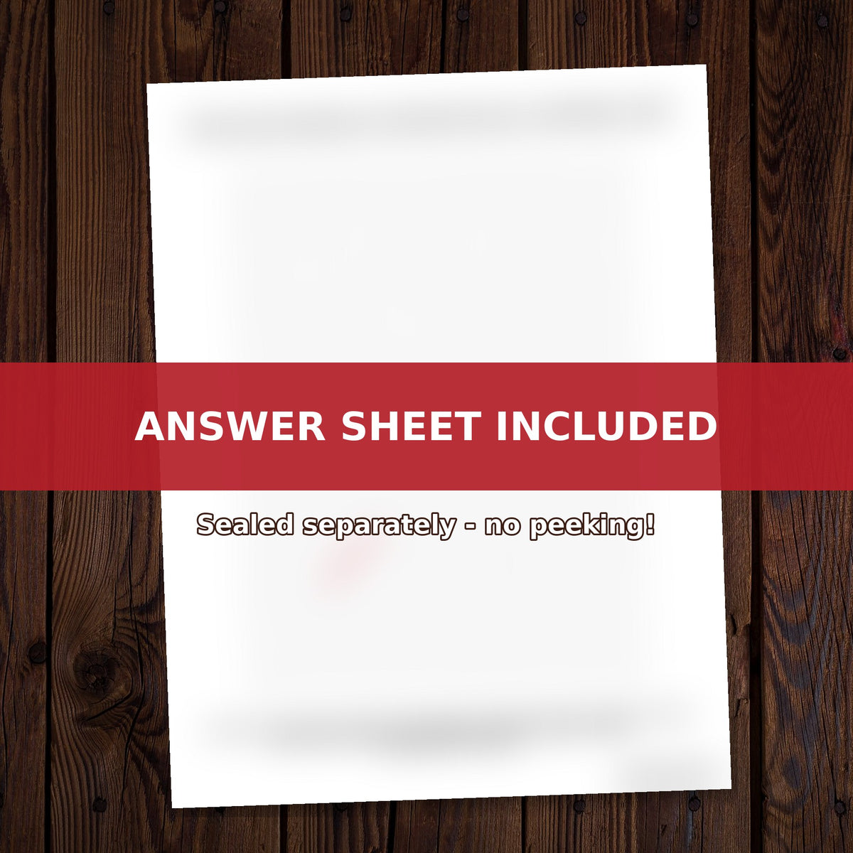 The Impossible Christmas answer sheet included, sealed separately