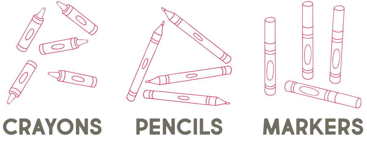 crayons pencils markers banner