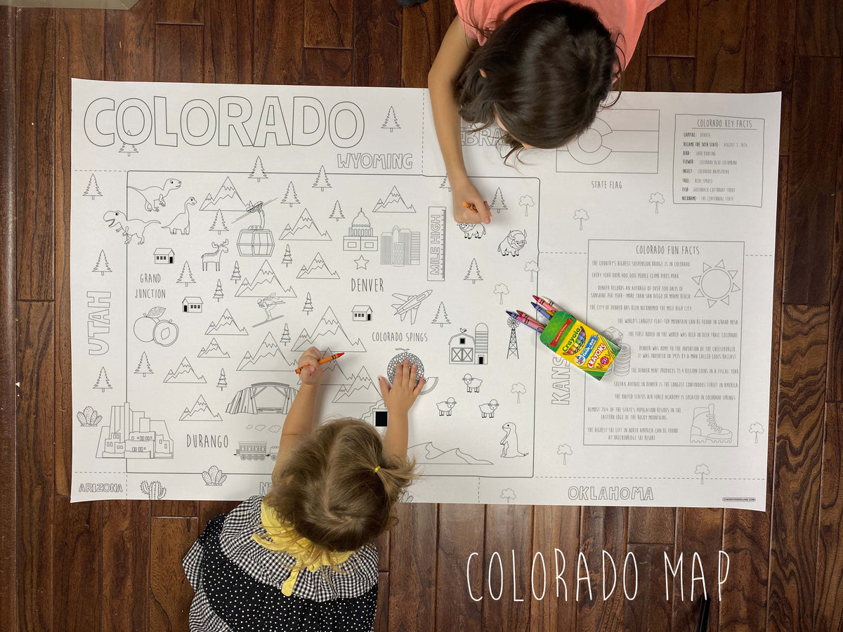 Colorado giant 30x50 state coloring map