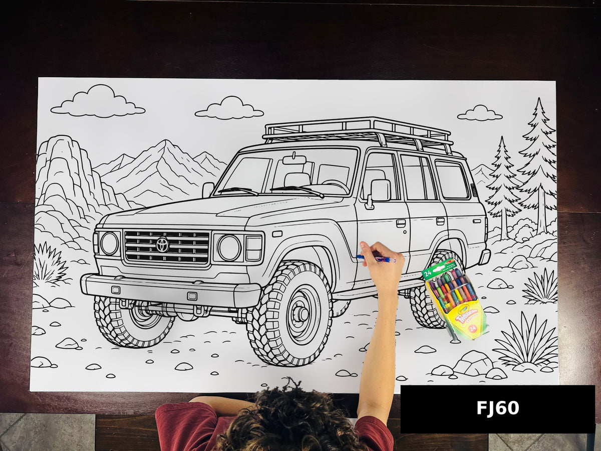 Land Cruiser FJ60 table size coloring sheet