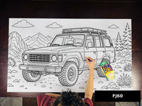 Thumbnail for Land Cruiser FJ60 table size coloring sheet