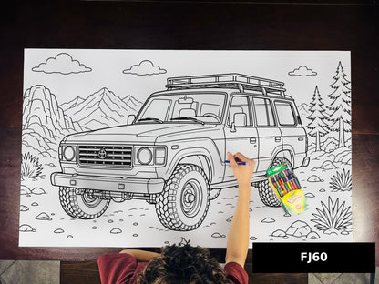 Land Cruiser FJ60 table size coloring sheet