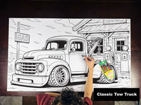 Thumbnail for Classic Tow Truck Table Size Coloring Sheet