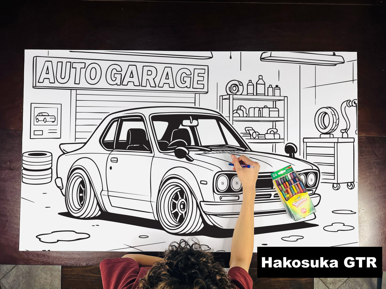 Hakosuka GTR Table Size Coloring Sheet
