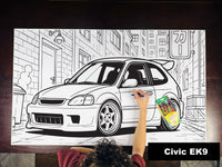 Thumbnail for Civic EK9 Table Size Coloring Sheet