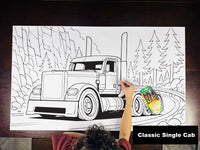 Thumbnail for Classic Single Cab Semi Truck Table Size Coloring Sheet