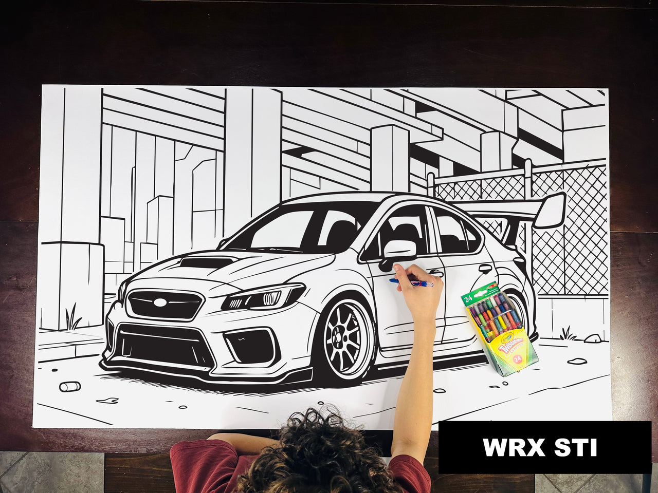 WRX STI Table Size Coloring Sheet