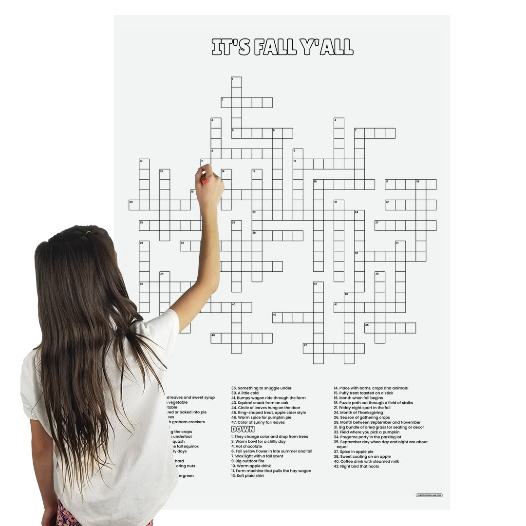 It's Fall Y'all giant crossword puzzle poster