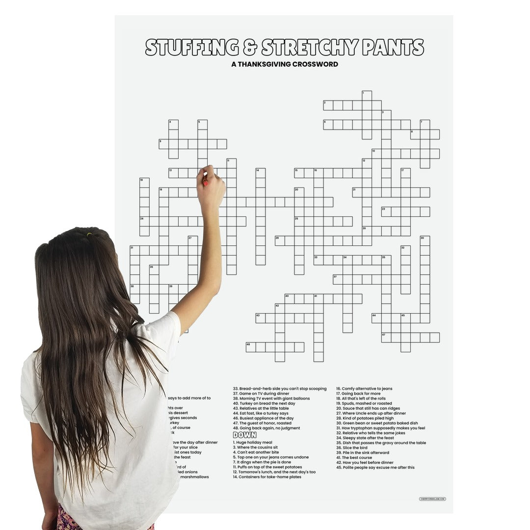 Stuffing & Stretchy Pants giant crossword puzzle poster