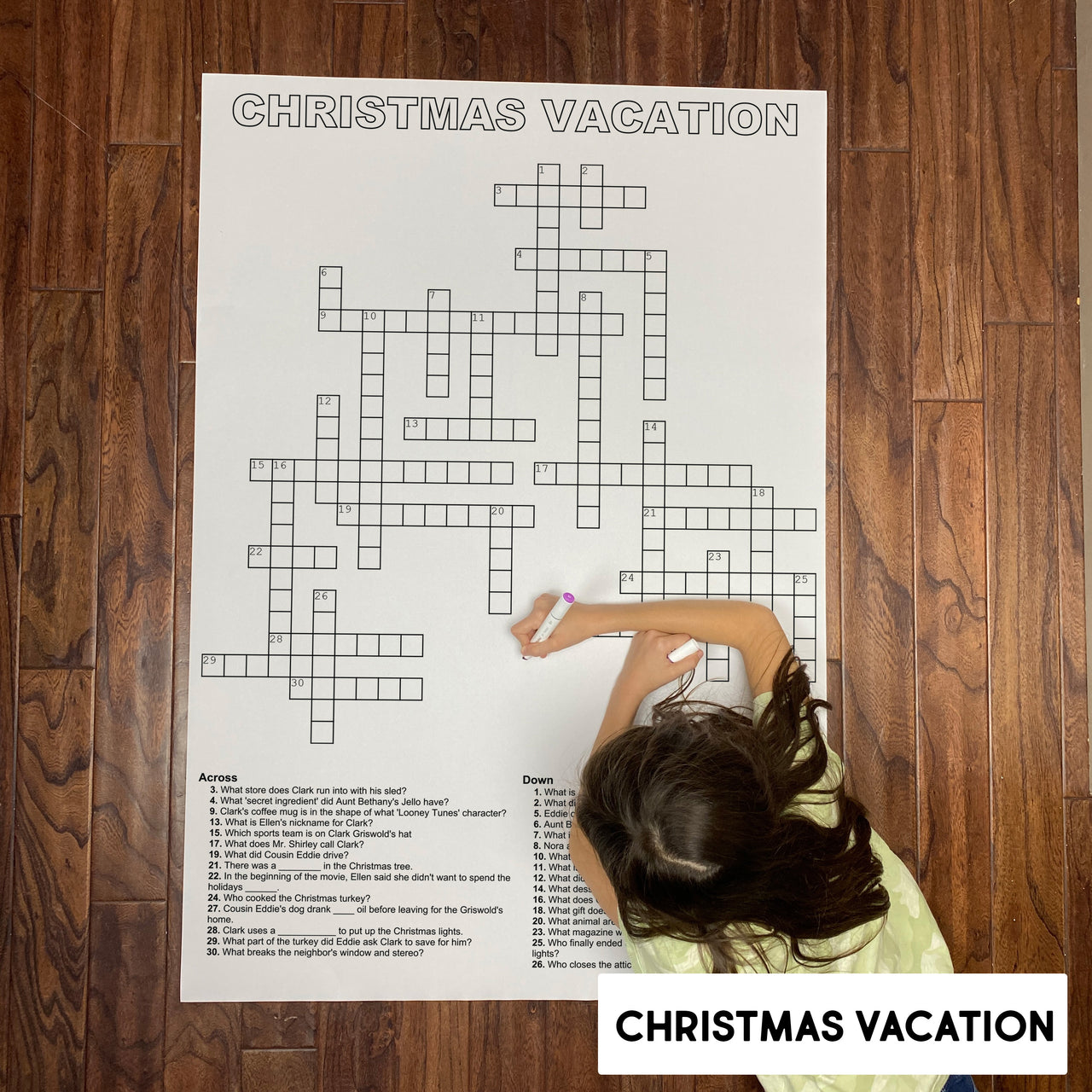 Christmas Vacation Giant Crossword Puzzle