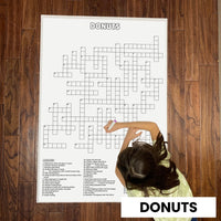 Thumbnail for Donuts giant crossword puzzle on the floor