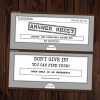 Thumbnail for Classified answer sheet envelope for The Impossible Follow Him