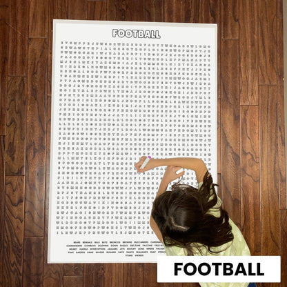 Football giant 30x44.5 word search on floor