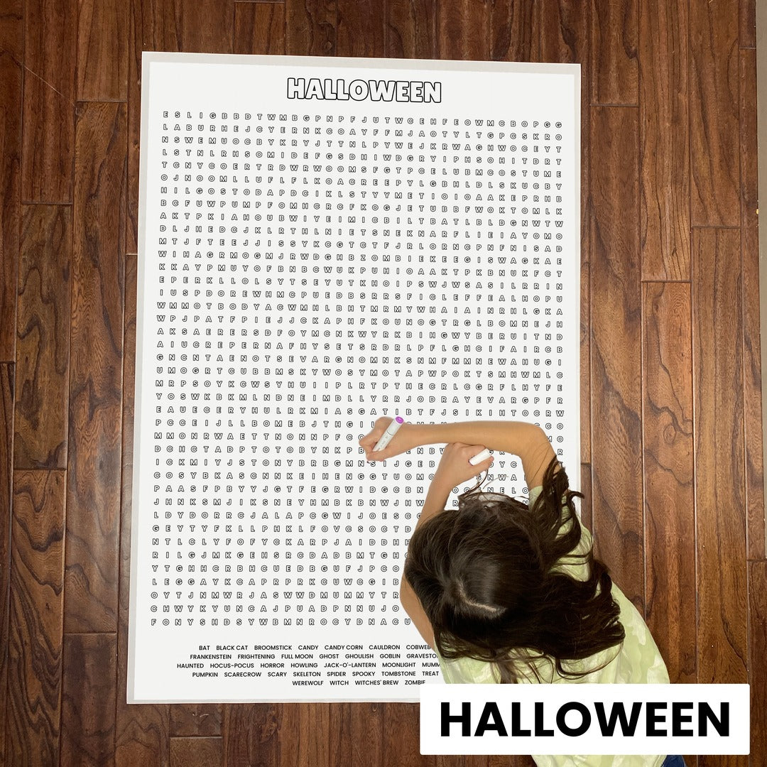 Halloween giant 30x44.5 word search on floor
