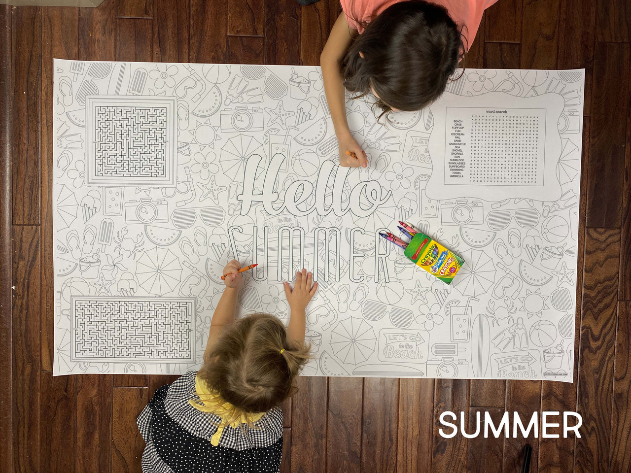 Summer Table Size Coloring Sheet