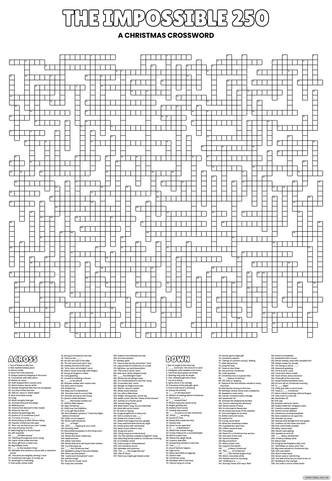 The Impossible 250 Christmas Version giant crossword puzzle