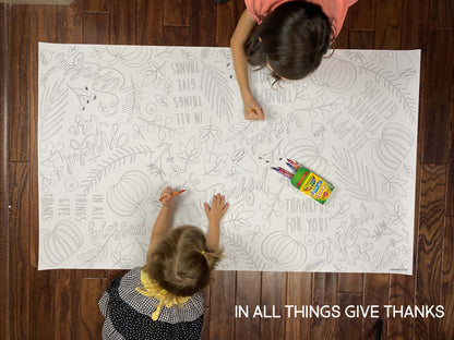 In All Things Give Thanks giant table size coloring sheet, photo 4