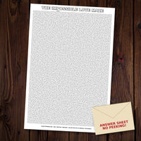 Thumbnail for The Impossible Love Maze giant maze sheet laid out on a dark wood floor
