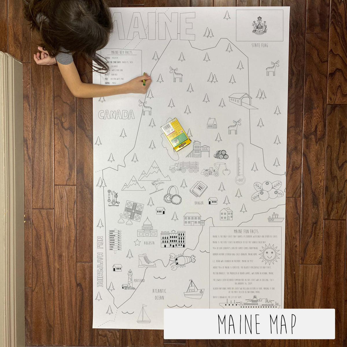 North America, USA and state giant coloring map bundle, photo 16