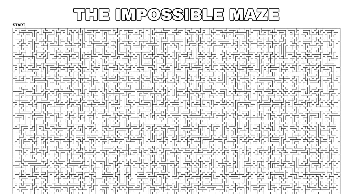Top of The Impossible Maze sheet with title