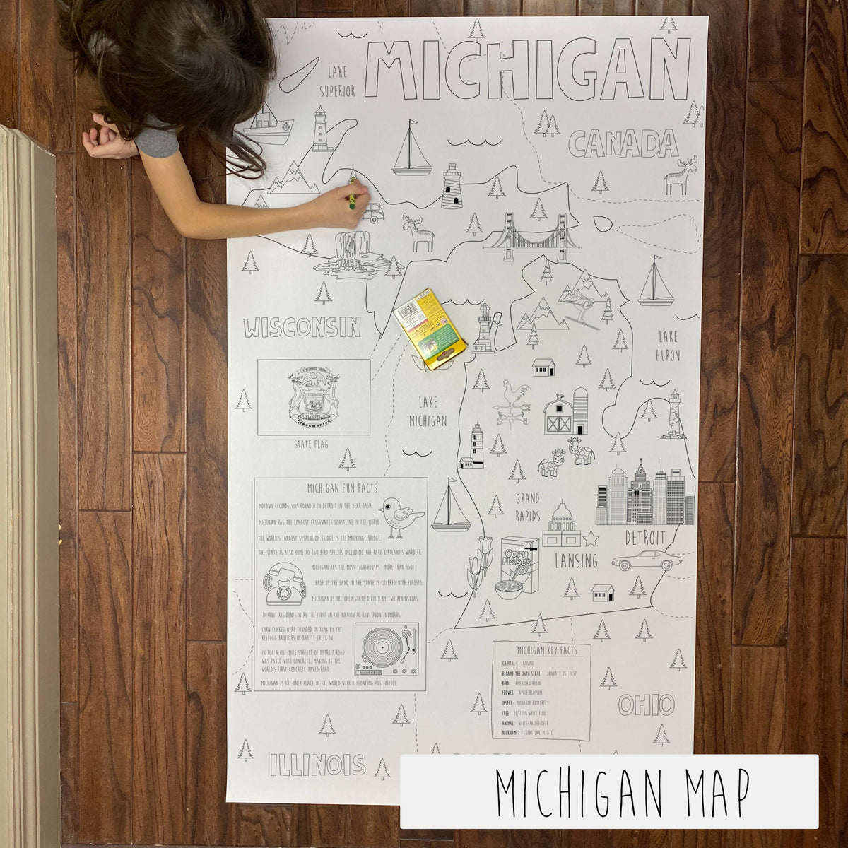 North America, USA and state giant coloring map bundle, photo 17