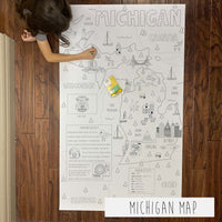 Thumbnail for NORTH AMERICAN BUNDLE - North America Map, USA Map, & A State Map Table Size Coloring Sheets