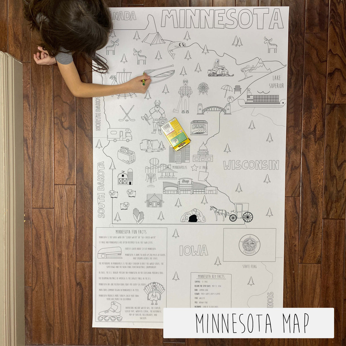North America, USA and state giant coloring map bundle, photo 18