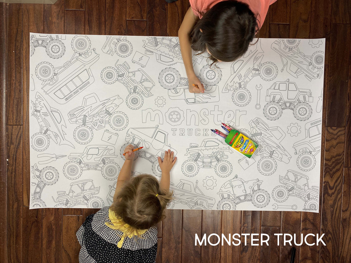 Monster Trucks giant table size coloring sheet, photo 4