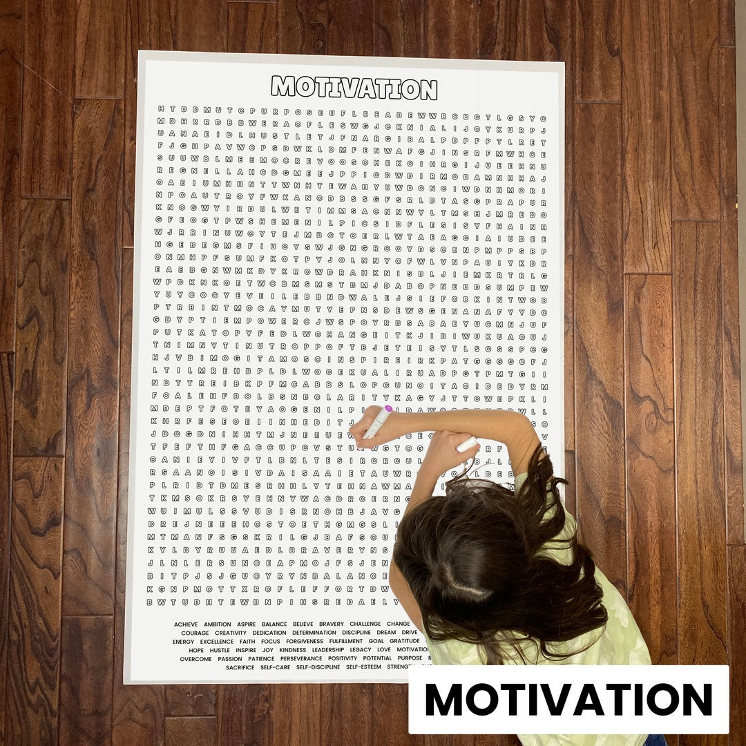 Motivation giant 30x44.5 word search on floor