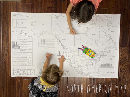 North America, USA and state giant coloring map bundle, photo 3